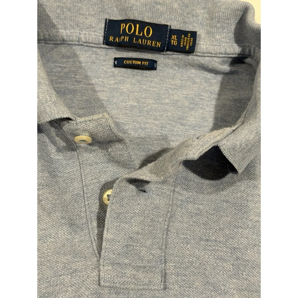 Polo Ralph Lauren Mens Custom‎ Fit Polo Blue Rugby Pony XL